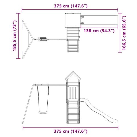 PLAC ZABAW DO OGRODU IMPREGNOWANE DREWNO SOSNOWE