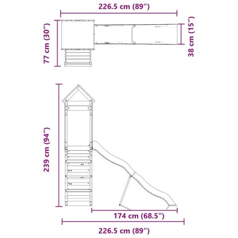 VidaXL Plac zabaw do ogrodu, impregnowane drewno sosnowe