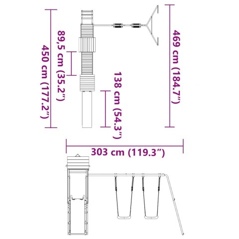 PLAC ZABAW DO OGRODU LITE DREWNO DAGLEZJOWE