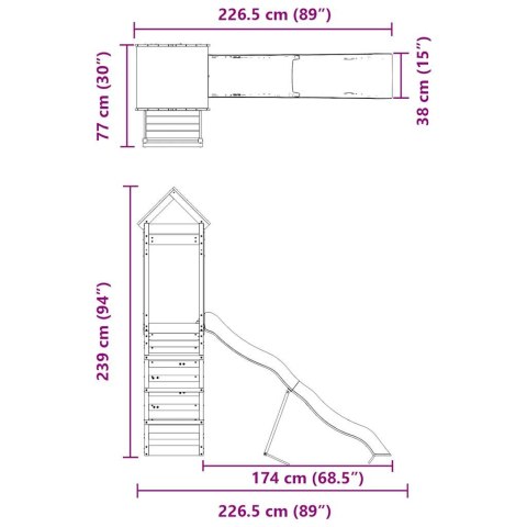VidaXL Plac zabaw do ogrodu, lite drewno daglezjowe
