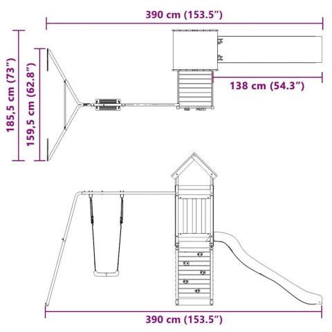 PLAC ZABAW DO OGRODU LITE DREWNO DAGLEZJOWE
