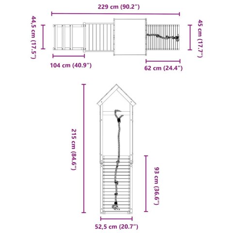 PLAC ZABAW DO OGRODU LITE DREWNO SOSNOWE
