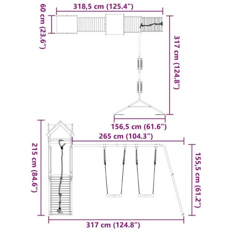 VidaXL Plac zabaw do ogrodu, lite drewno daglezjowe