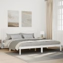 DŁUŻSZE ŁÓŻKO BEZ MATERACA BIAŁE 200X210CM LITE DREWNO