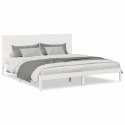 DŁUŻSZE ŁÓŻKO BEZ MATERACA BIAŁE 200X210CM LITE DREWNO