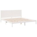 DŁUŻSZE ŁÓŻKO BEZ MATERACA BIAŁE 200X210CM LITE DREWNO