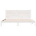 DŁUŻSZE ŁÓŻKO BEZ MATERACA BIAŁE 200X210CM LITE DREWNO