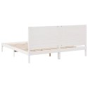 DŁUŻSZE ŁÓŻKO BEZ MATERACA BIAŁE 200X210CM LITE DREWNO