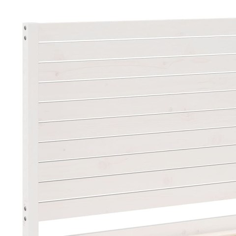 DŁUŻSZE ŁÓŻKO BEZ MATERACA BIAŁE 200X210CM LITE DREWNO