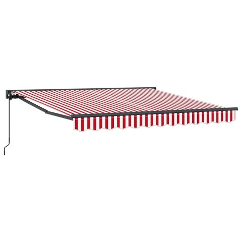 MARKIZA ZWIJANA CZERWONO-BIAŁY PASEK 350X250CM TKANINA