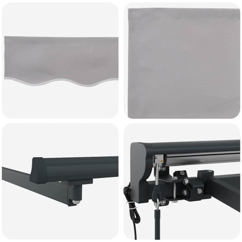 MARKIZA ZWIJANA JASNOSZARY 300X250CM TKANINA