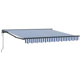 MARKIZA ZWIJANA NIEBIESKI I BIAŁY 350X250CM TKANINA