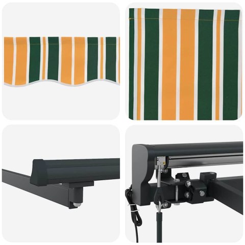 MARKIZA ZWIJANA ZIELONY I ŻÓŁTY 300X250 CM TKANINA