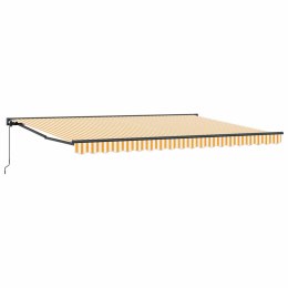 MARKIZA ZWIJANA POMARAŃCZOWY I BIAŁY 450X300CM TKANINA