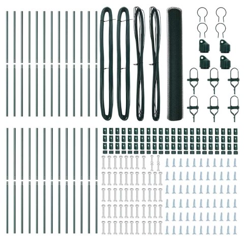 OGRODZENIE Z SŁUPKAMI ZIELONY 1X50M STAL POKRYTA PCV