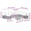 ZESTAW SOF NA OGRÓD Z PODUSZKĄ 9 SZT. SZARY POLIRATTAN
