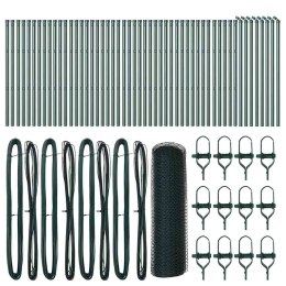 OGRODZENIE Z SŁUPKAMI ZIELONY 0.6X100M STAL POKRYTA PCV