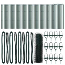 OGRODZENIE Z SŁUPKAMI ZIELONY 0.8X100M STAL POKRYTA PCV