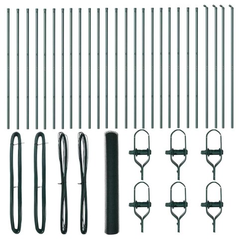 OGRODZENIE Z SŁUPKAMI ZIELONY 1.2X50M STAL POKRYTA PCV