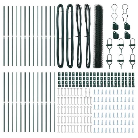 OGRODZENIE Z SŁUPKAMI ZIELONY 1.4X50M STAL POKRYTA PCV