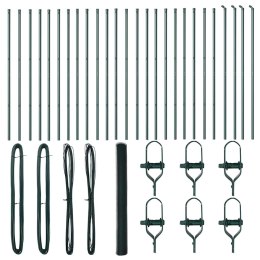 OGRODZENIE Z SŁUPKAMI ZIELONY 1.5X50M STAL POKRYTA PCV