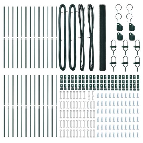OGRODZENIE Z SŁUPKAMI ZIELONY 1.5X50M STAL POKRYTA PCV