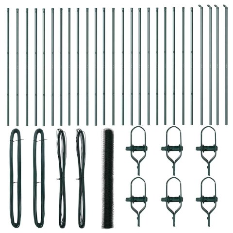 OGRODZENIE Z SŁUPKAMI ZIELONY 1.5X50M STAL POKRYTA PCV