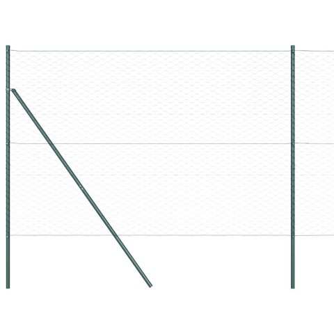 OGRODZENIE Z SŁUPKAMI ZIELONY 1.5X50M STAL POKRYTA PCV