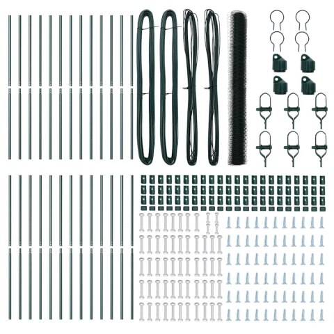 OGRODZENIE Z SŁUPKAMI ZIELONY 1.6X50M STAL POKRYTA PCV