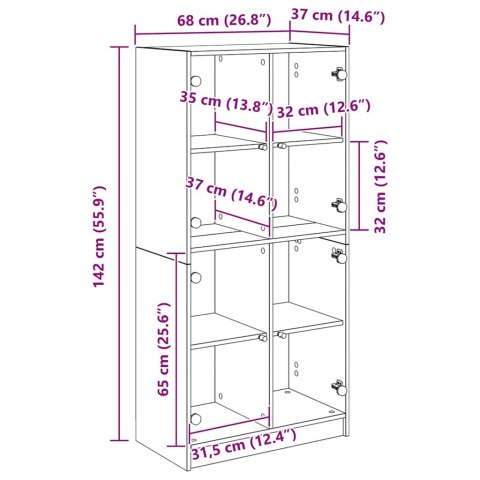 KOMODA CZARNY DĄB 68X37X142CM