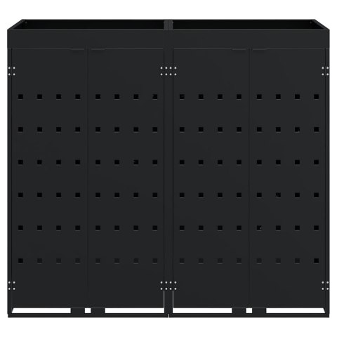 PRZECHOWALNIA NA 2 KOSZE NA ODPADY CZARNY 136X77,5X121,5CM
