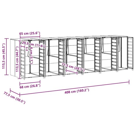 PRZECHOWALNIA NA 3 KOSZE NA ODPADY ANTRACYT