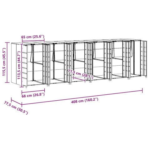 PRZECHOWALNIA NA 3 KOSZE NA ODPADY ANTRACYT