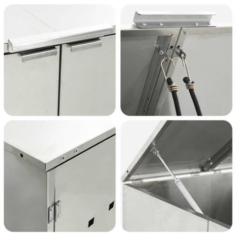 PRZECHOWALNIA NA 3 KOSZE NA ODPADY SREBRNY