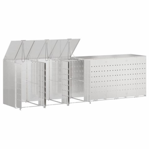 PRZECHOWALNIA NA 3 KOSZE NA ODPADY SREBRNY