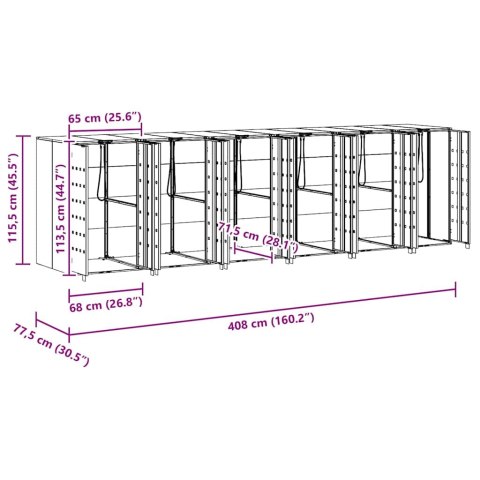 PRZECHOWALNIA NA 3 KOSZE NA ODPADY SREBRNY