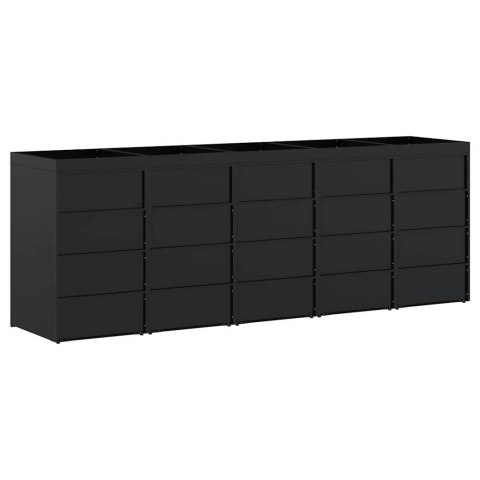 PRZECHOWALNIA NA 5 KOSZY NA ODPADY CZARNY 340X77,5X121,5CM