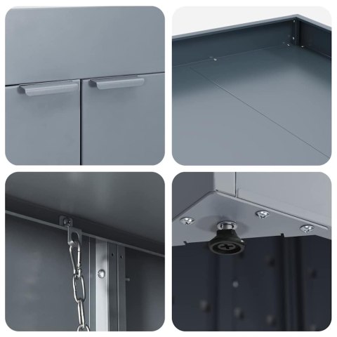 PRZECHOWALNIA NA 6 KOSZY NA ODPADY JASNOSZARY