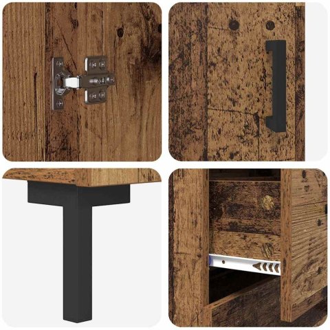 KOMODA MONTOWANE NA ŚCIANIE STARE DREWNO 69,5X34X180CM