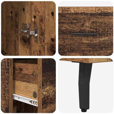 KOMODA Z SZUFLADĄ STARE DREWNO 34,5X34X180CM