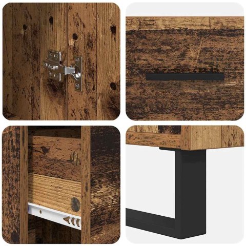 KOMODA Z SZUFLADĄ STARE DREWNO 34,5X34X180CM