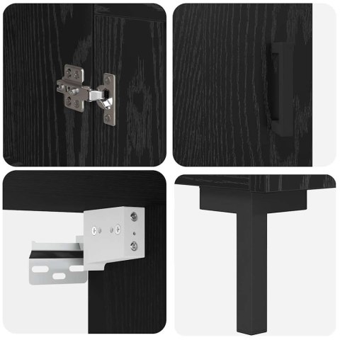 KOMODA CZARNY DĄB 69,5X34X180CM