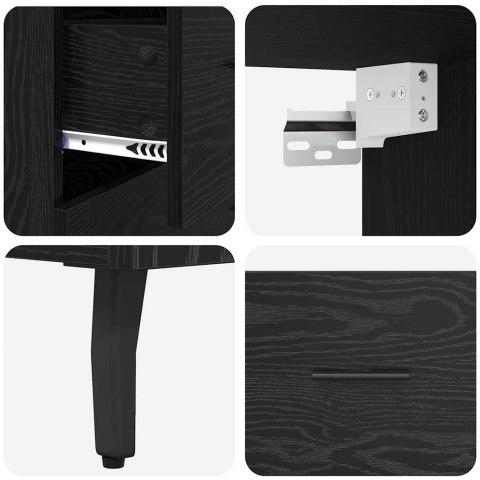 KOMODA Z SZUFLADĄ 2 SZT. CZARNY DĄB 69,5X34X180CM