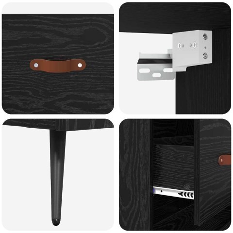 KOMODA Z SZUFLADĄ 2 SZT. CZARNY DĄB 69,5X34X180CM