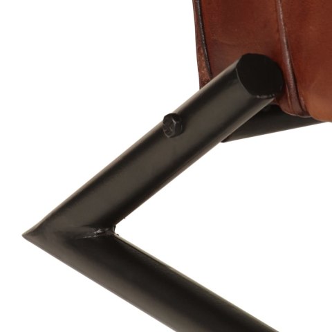 FOTEL WYPOCZYNKOWY BRĄZOWY SKÓRA NATURALNA