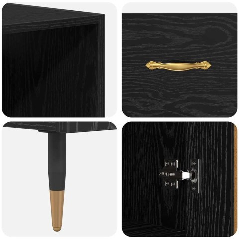 KOMODA 2 SZT. CZARNY DĄB 69,5X34X180CM