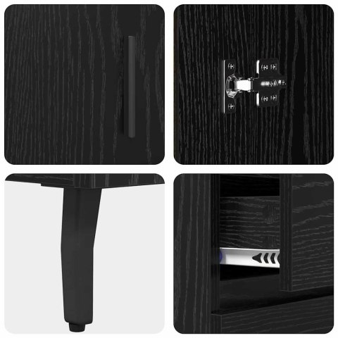 KOMODA Z SZUFLADĄ 2 SZT. CZARNY DĄB 69,5X34X180CM