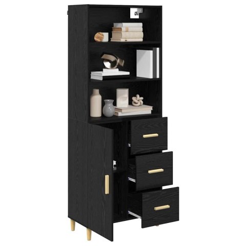 KOMODA Z SZUFLADĄ 2 SZT. CZARNY DĄB 69,5X34X180CM