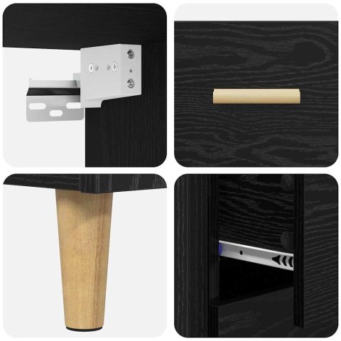 KOMODA Z SZUFLADĄ 2 SZT. CZARNY DĄB 69,5X34X180CM