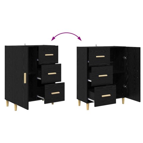 KOMODA Z SZUFLADĄ 2 SZT. CZARNY DĄB 69,5X34X180CM